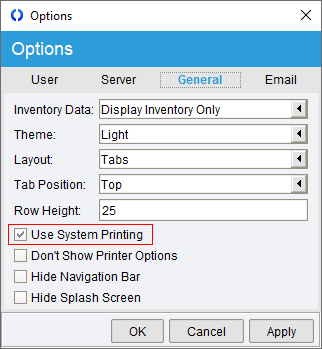 System Print Report Fishbowl Advanced - Reports